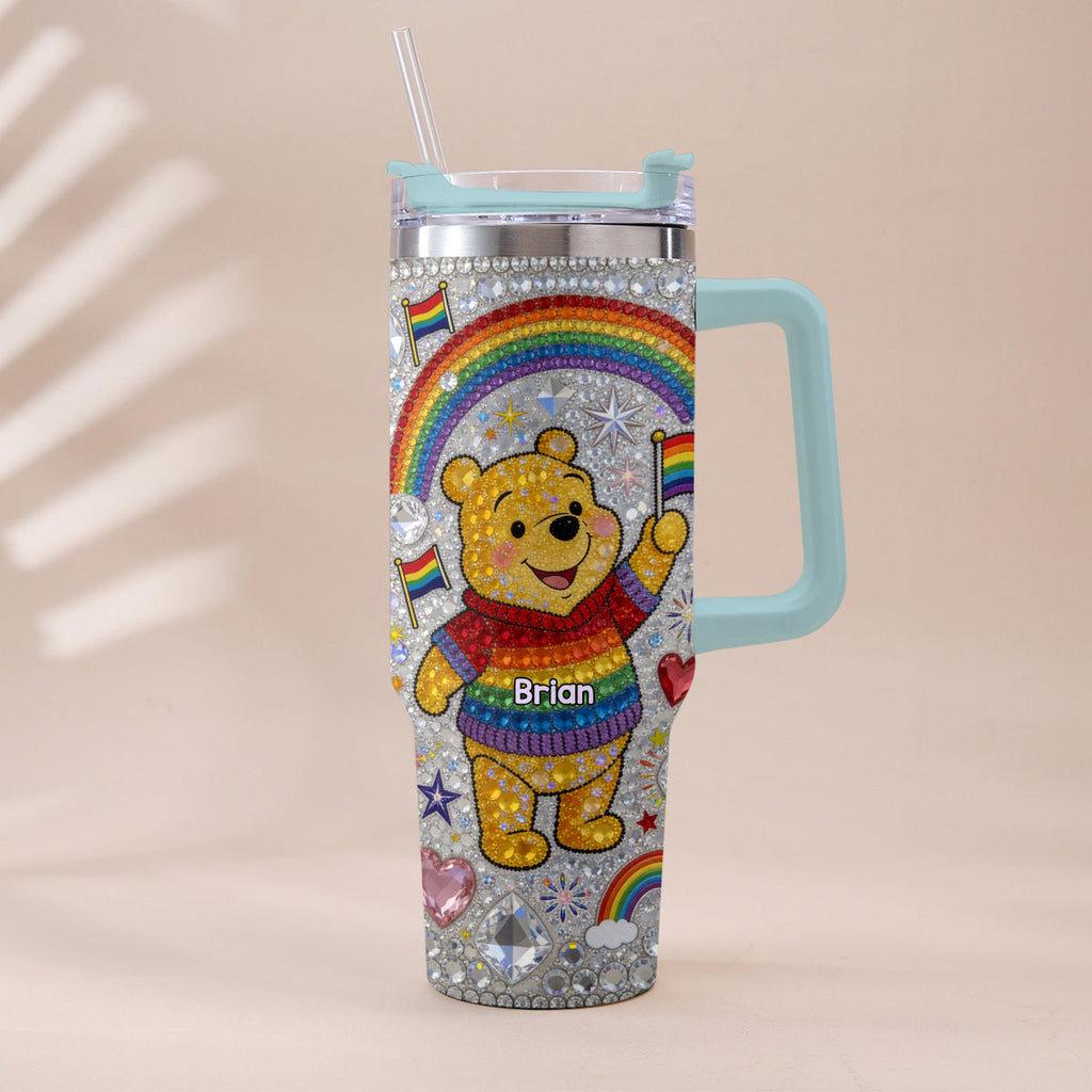 Personalized LGBT Support Tumbler with Plush Charm Gift for Pride Month Tumbler With Plush Charm GradoCreations