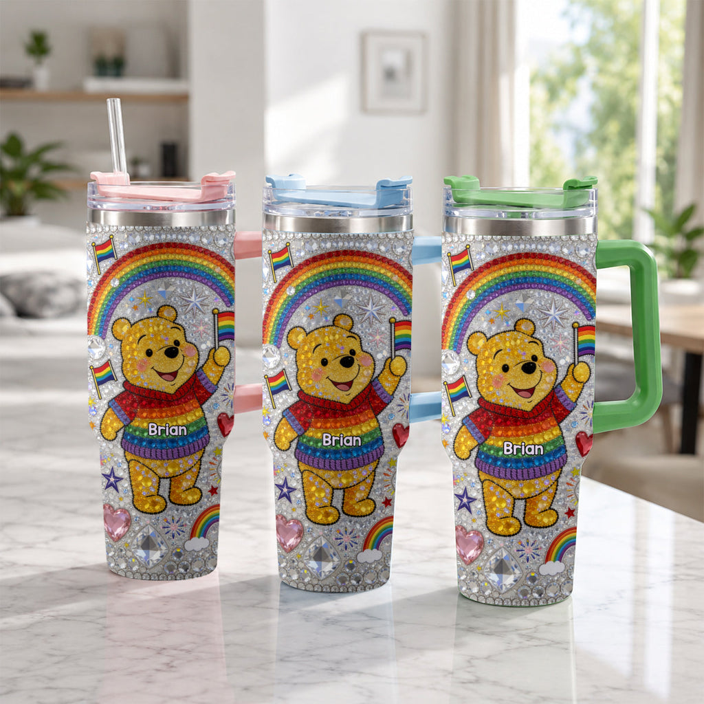 Personalized LGBT Support Tumbler with Plush Charm Gift for Pride Month Tumbler With Plush Charm GradoCreations