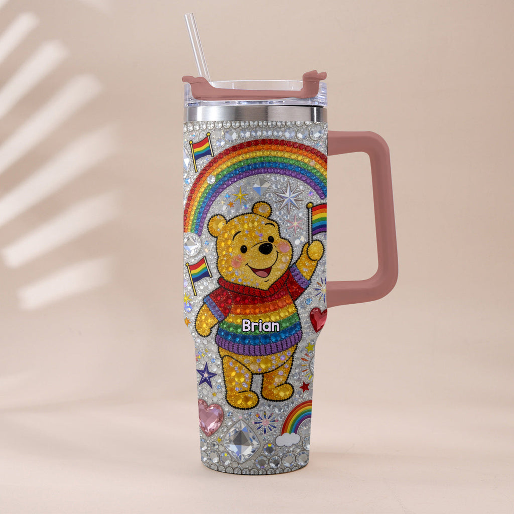 Personalized LGBT Support Tumbler with Plush Charm Gift for Pride Month Tumbler With Plush Charm GradoCreations