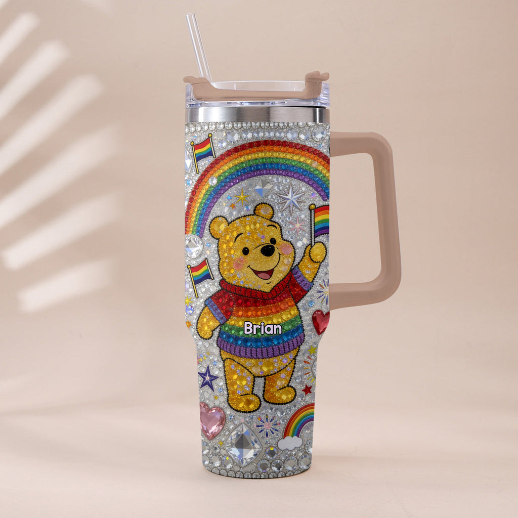 Personalized LGBT Support Tumbler with Plush Charm Gift for Pride Month Tumbler With Plush Charm GradoCreations