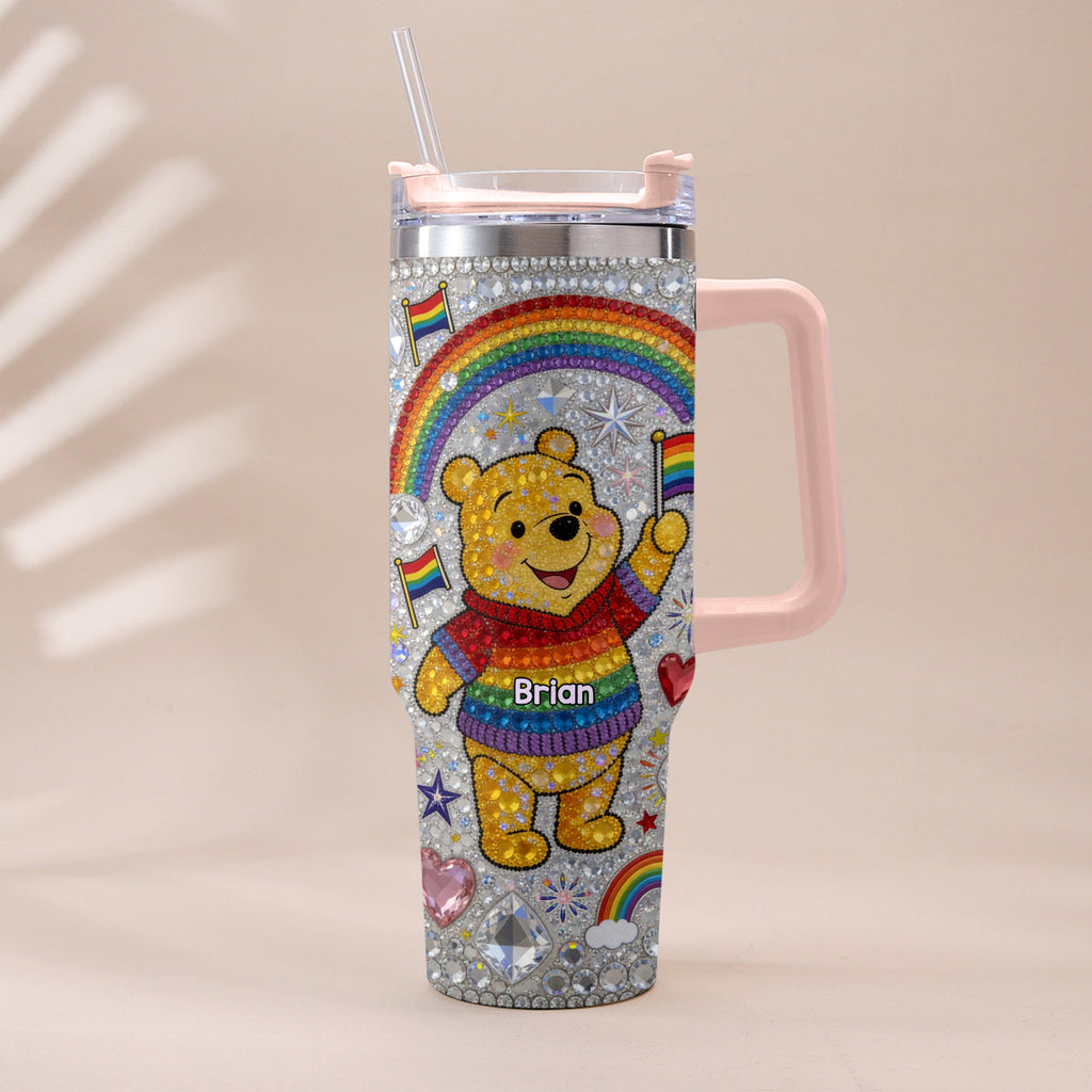 Personalized LGBT Support Tumbler with Plush Charm Gift for Pride Month Tumbler With Plush Charm GradoCreations