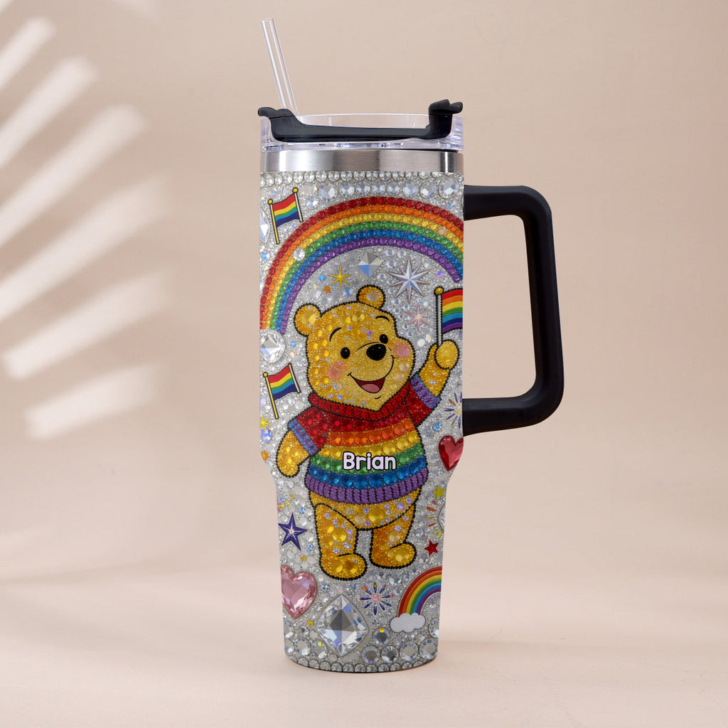 Personalized LGBT Support Tumbler with Plush Charm Gift for Pride Month Tumbler With Plush Charm GradoCreations