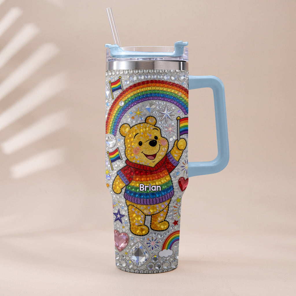 Personalized LGBT Support Tumbler with Plush Charm Gift for Pride Month Tumbler With Plush Charm GradoCreations