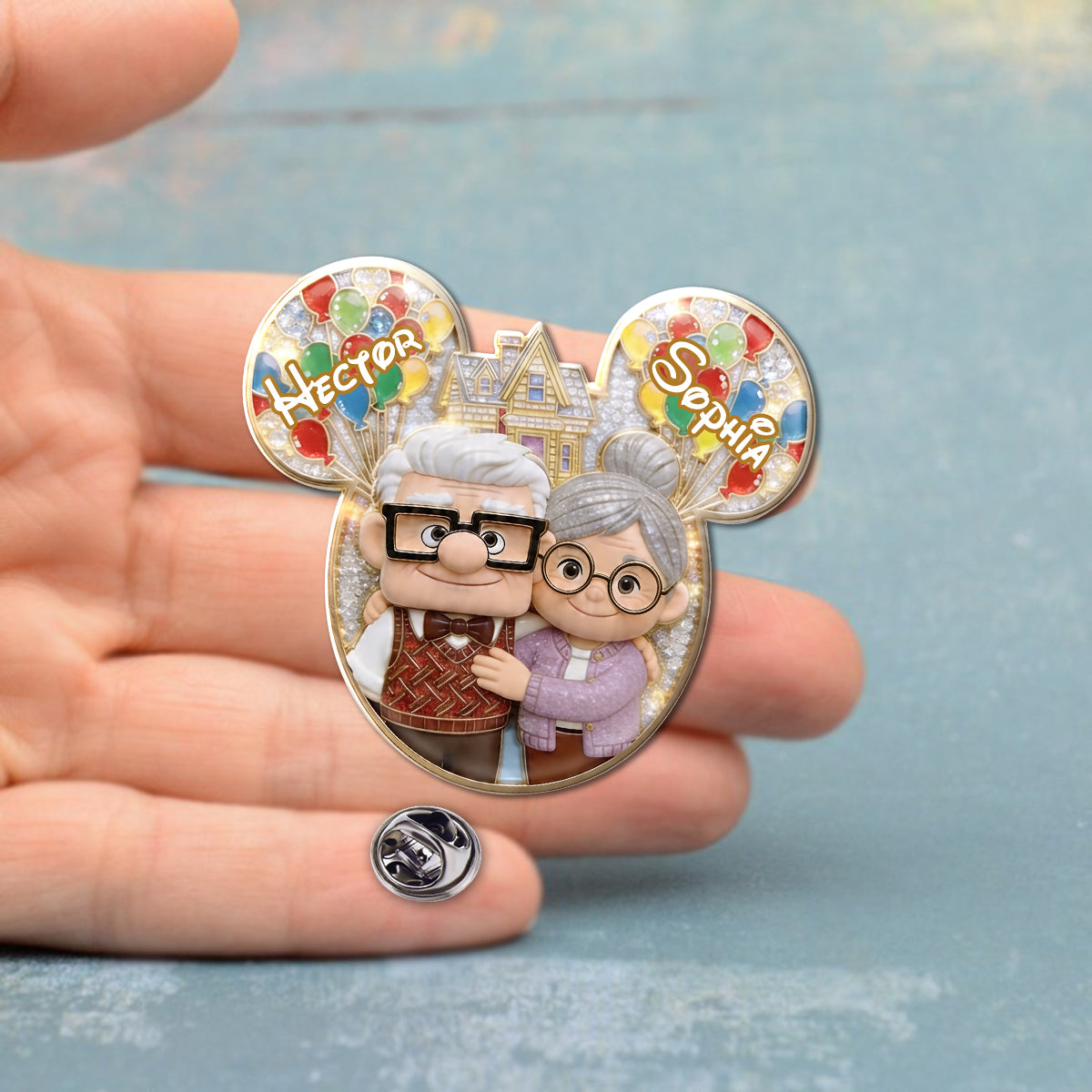 Personalized Up Movie Couple Pin Acrylic Enamel Gift Idea Acrylic Enamel Pin GradoCreations