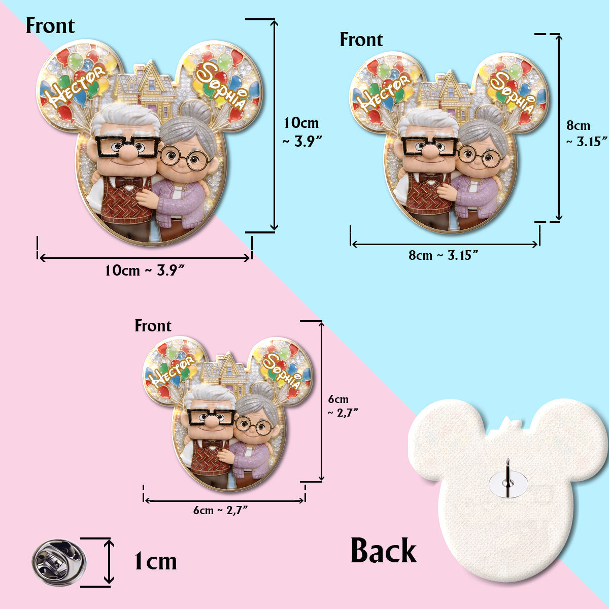 Personalized Up Movie Couple Pin Acrylic Enamel Gift Idea Acrylic Enamel Pin GradoCreations