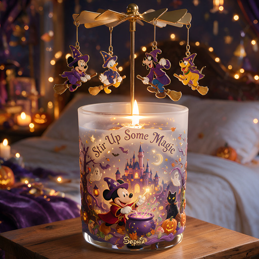 Personalized Spinning Candle Holder with Custom Charms Gift Spinning Candle Holder GradoCreations