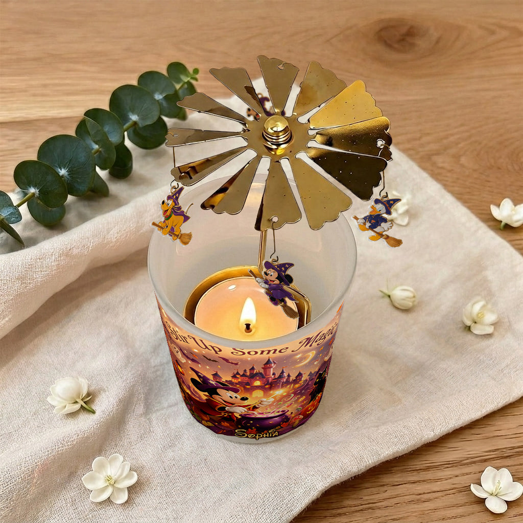 Personalized Spinning Candle Holder with Custom Charms Gift Spinning Candle Holder GradoCreations