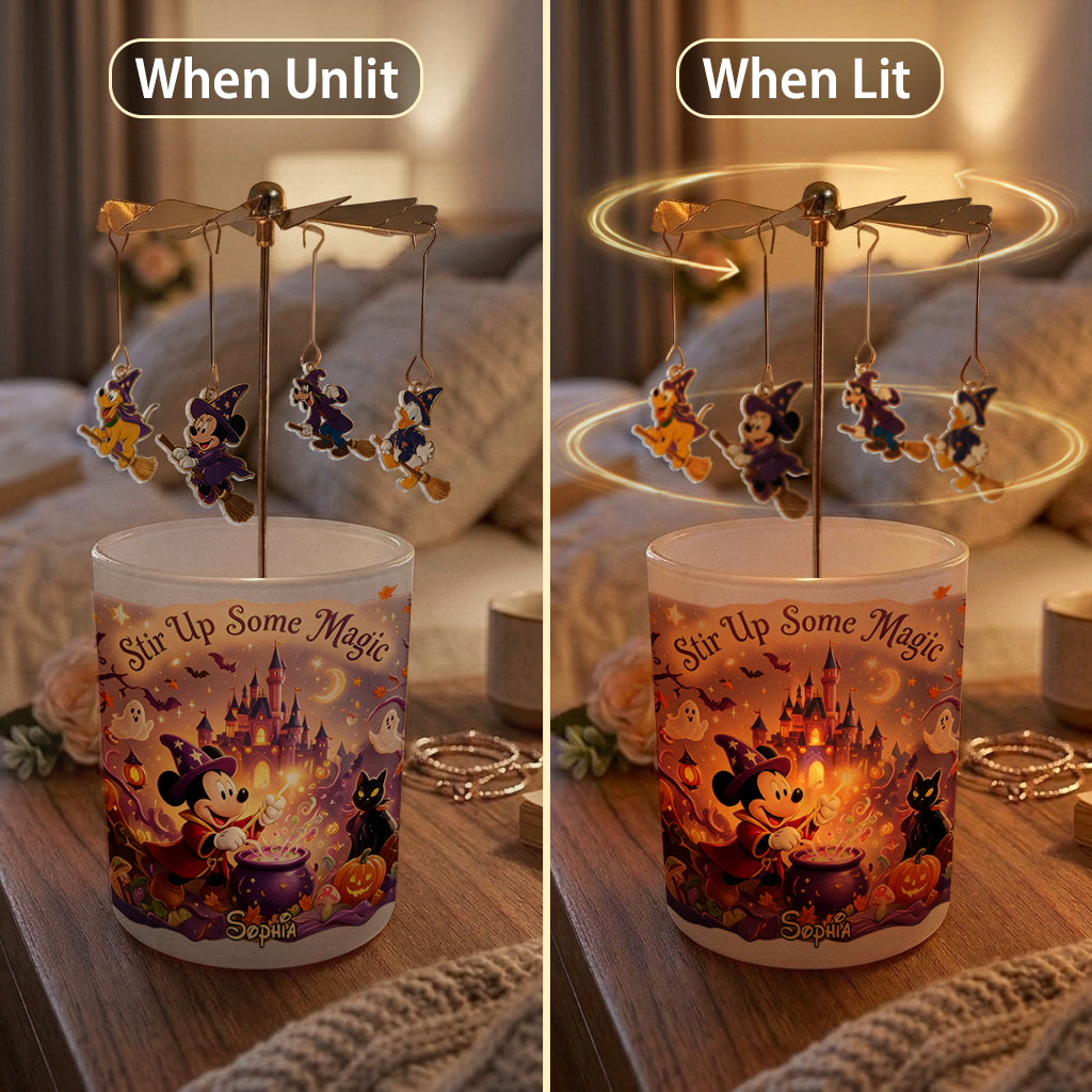 Personalized Spinning Candle Holder with Custom Charms Gift Spinning Candle Holder GradoCreations