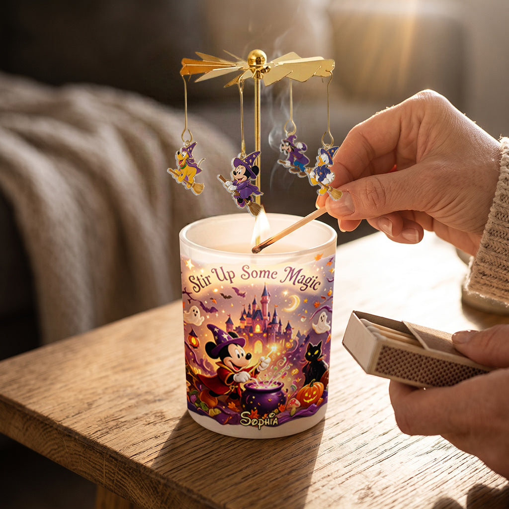 Personalized Spinning Candle Holder with Custom Charms Gift Spinning Candle Holder GradoCreations