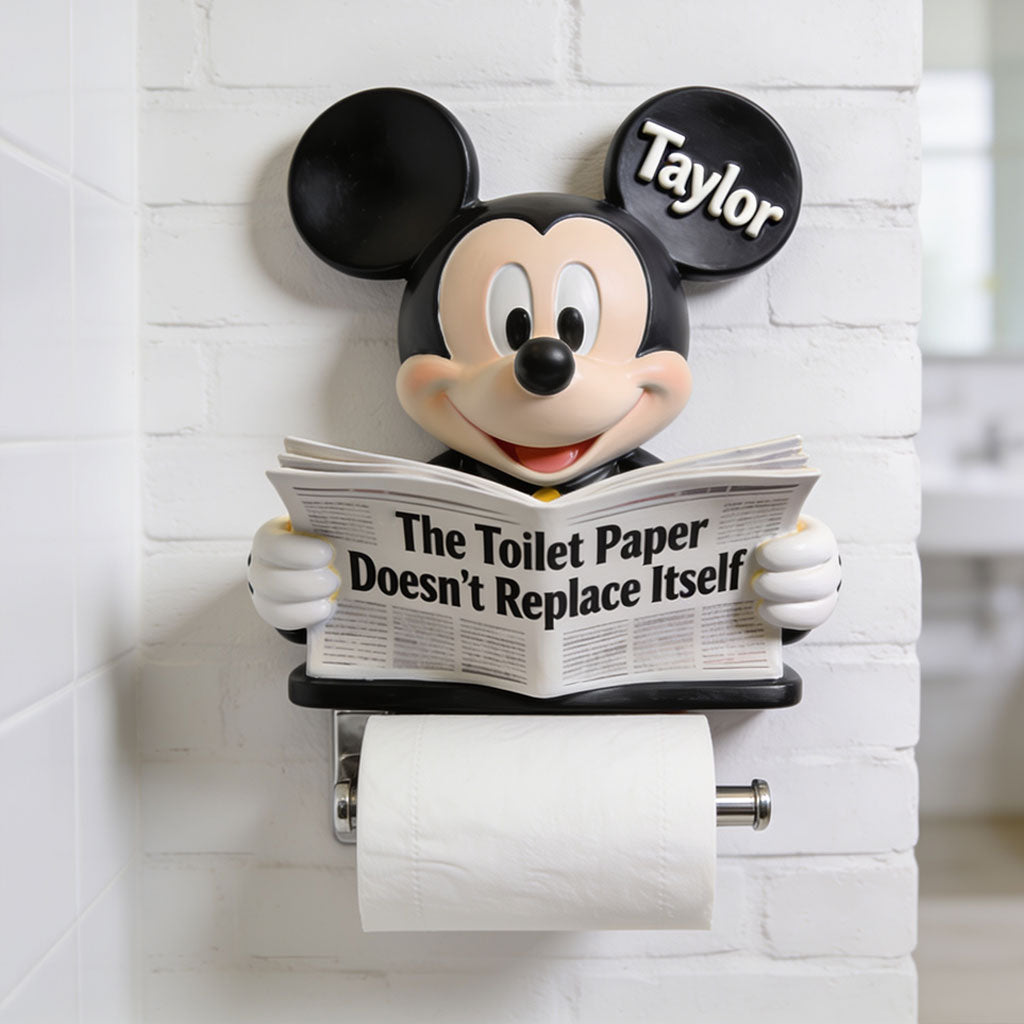 Personalized Mickey Mouse Toilet Paper Holder Custom Name Gift Toilet Paper Holder GradoCreations
