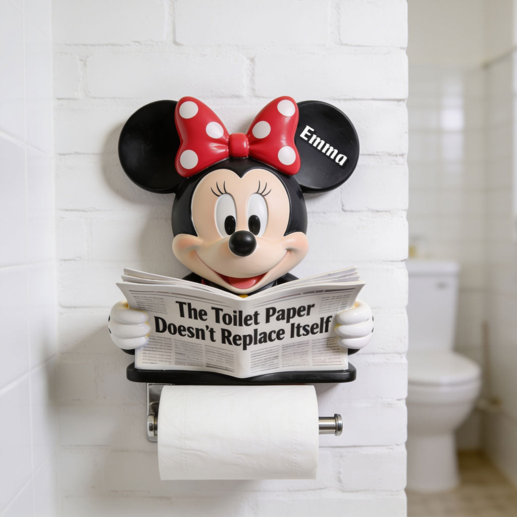 Personalized Mickey Mouse Toilet Paper Holder Custom Name Gift Toilet Paper Holder GradoCreations