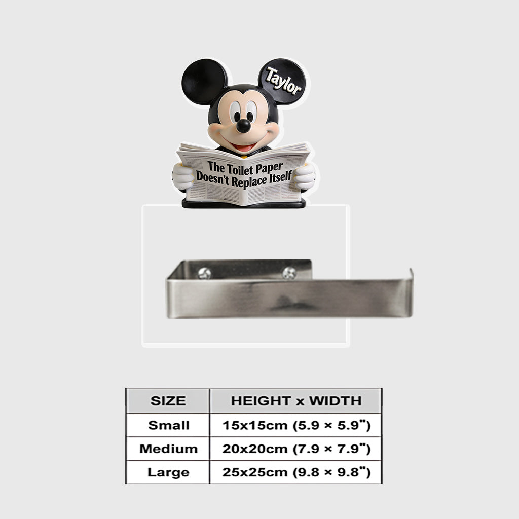Personalized Mickey Mouse Toilet Paper Holder Custom Name Gift Toilet Paper Holder GradoCreations