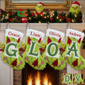 Personalized Grinch Christmas Stocking Custom Name Holiday Decor Shaped Christmas Stocking GradoCreations