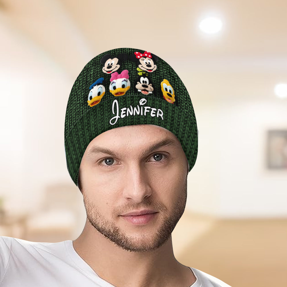 Personalized Mouse Beanie Hat Custom Name Gift for Kids Knitted Beanie Hat and Scarf Set GradoCreations