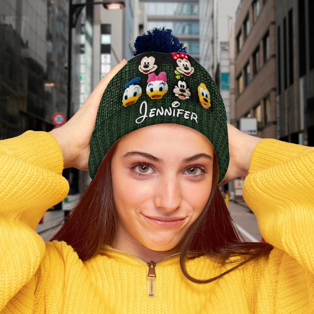 Personalized Mouse Beanie Hat Custom Name Gift for Kids Knitted Beanie Hat and Scarf Set GradoCreations