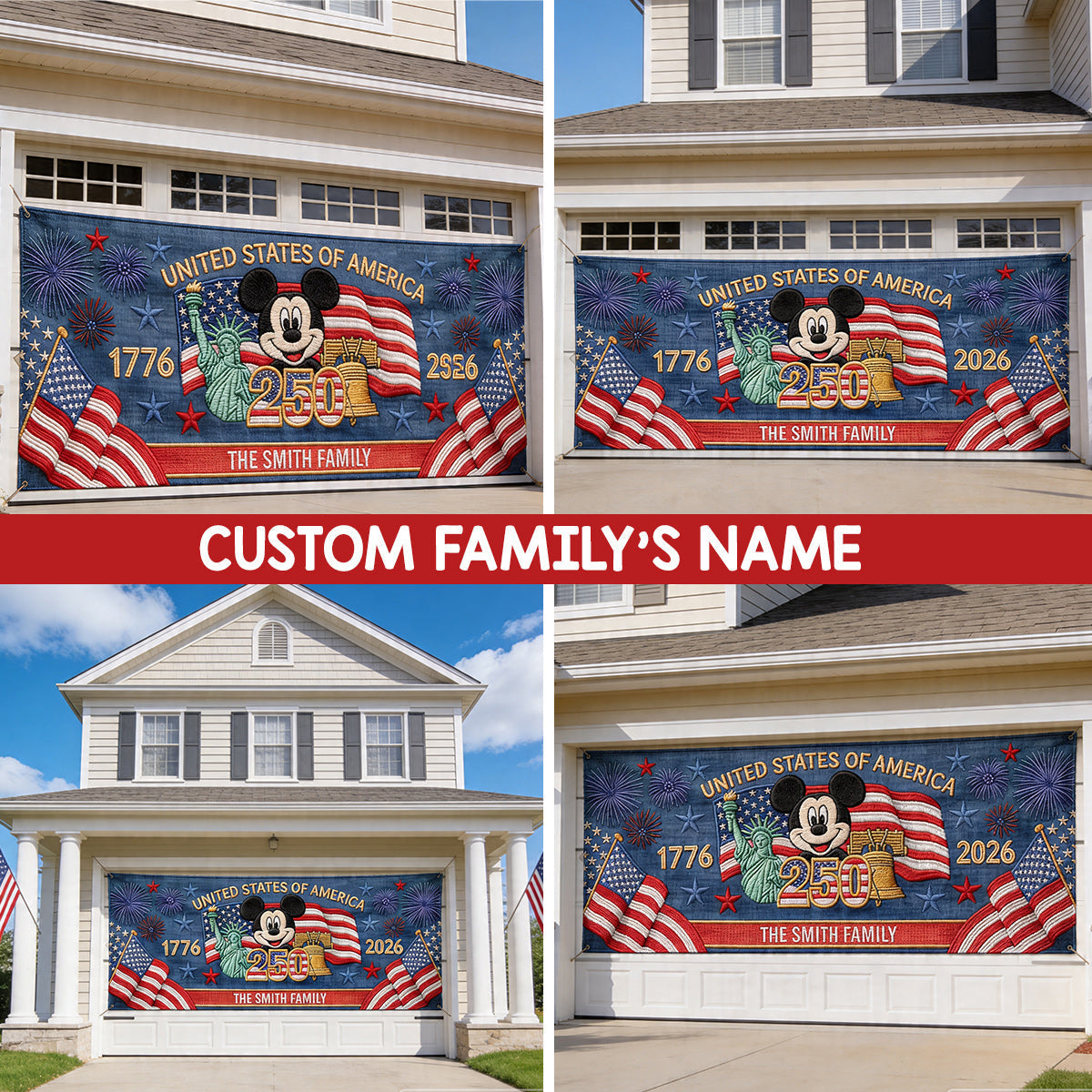 Personalized 250th Anniversary Garage Door Banner Custom Name Garage Door Banner GradoCreations