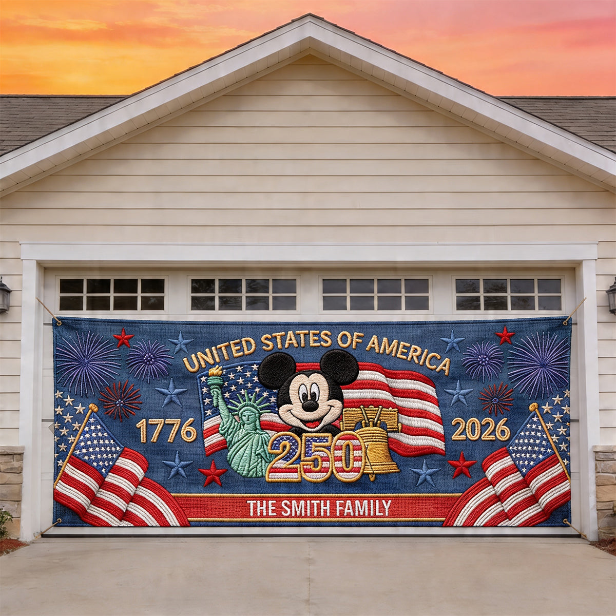 Personalized 250th Anniversary Garage Door Banner Custom Name Garage Door Banner GradoCreations