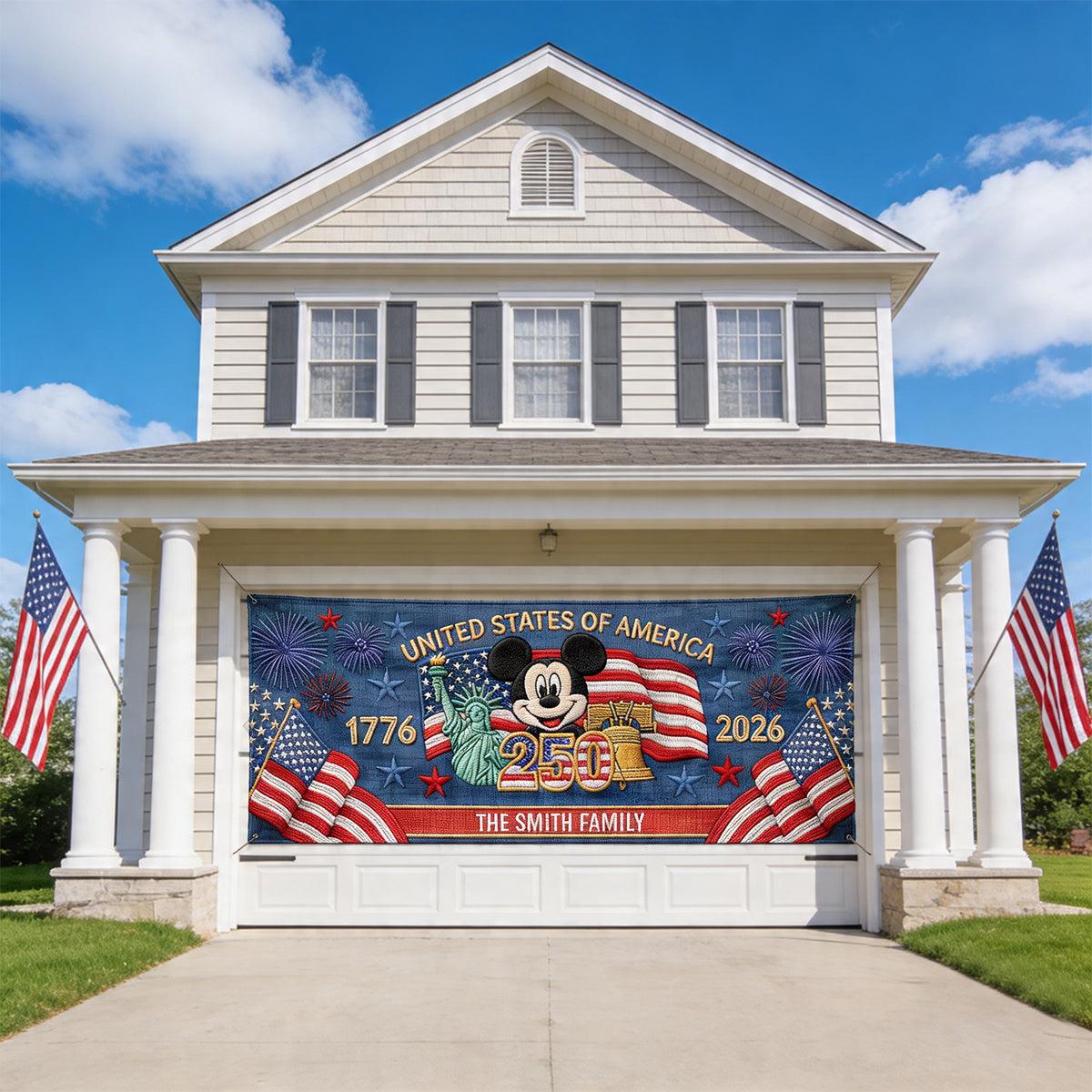 Personalized 250th Anniversary Garage Door Banner Custom Name Garage Door Banner GradoCreations