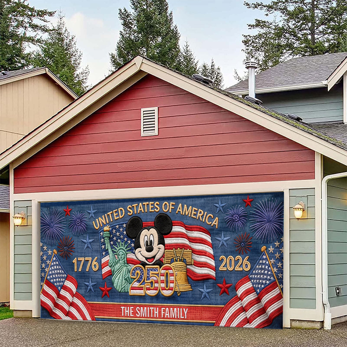 Personalized 250th Anniversary Garage Door Banner Custom Name Garage Door Banner GradoCreations