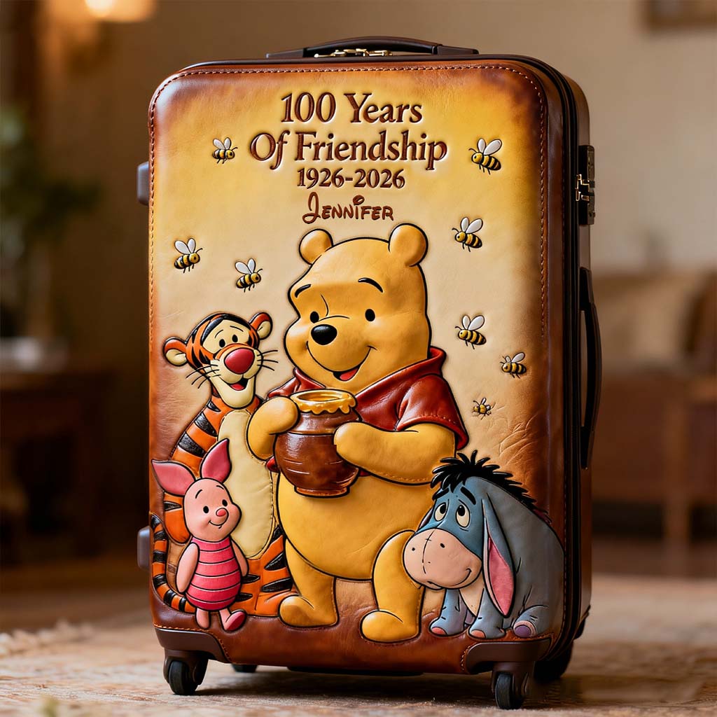 Personalized 100th Anniversary Bear Luggage Cover Gift Luggage Cover GradoCreations