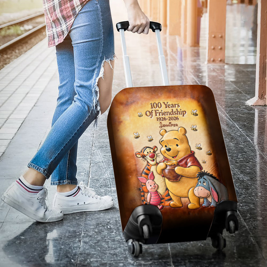 Personalized 100th Anniversary Bear Luggage Cover Gift Luggage Cover GradoCreations
