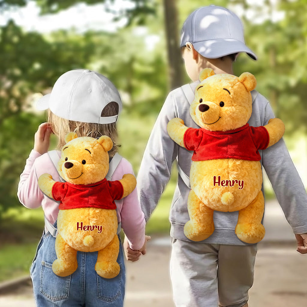 Personalized Plush Bear Backpack Custom Name Kids Gift Plush Backpack GradoCreations