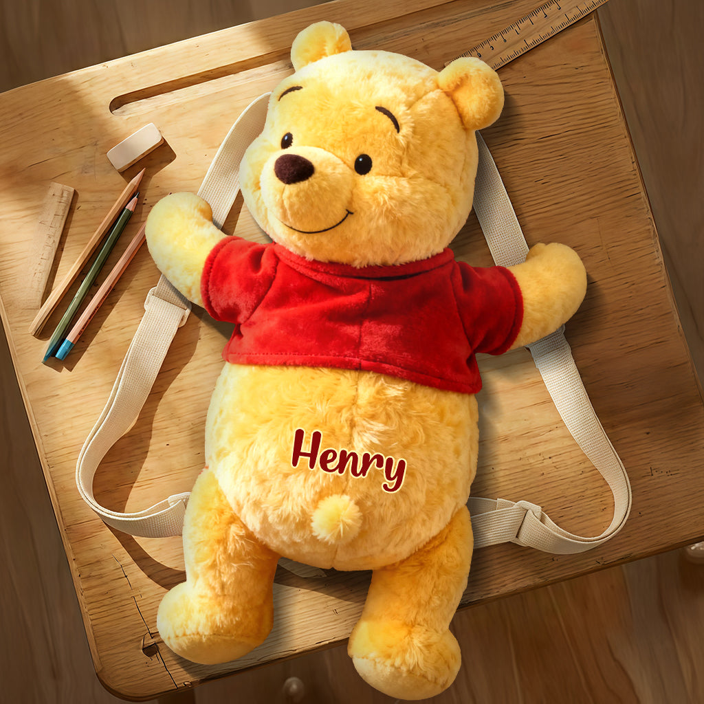 Personalized Plush Bear Backpack Custom Name Kids Gift Plush Backpack GradoCreations