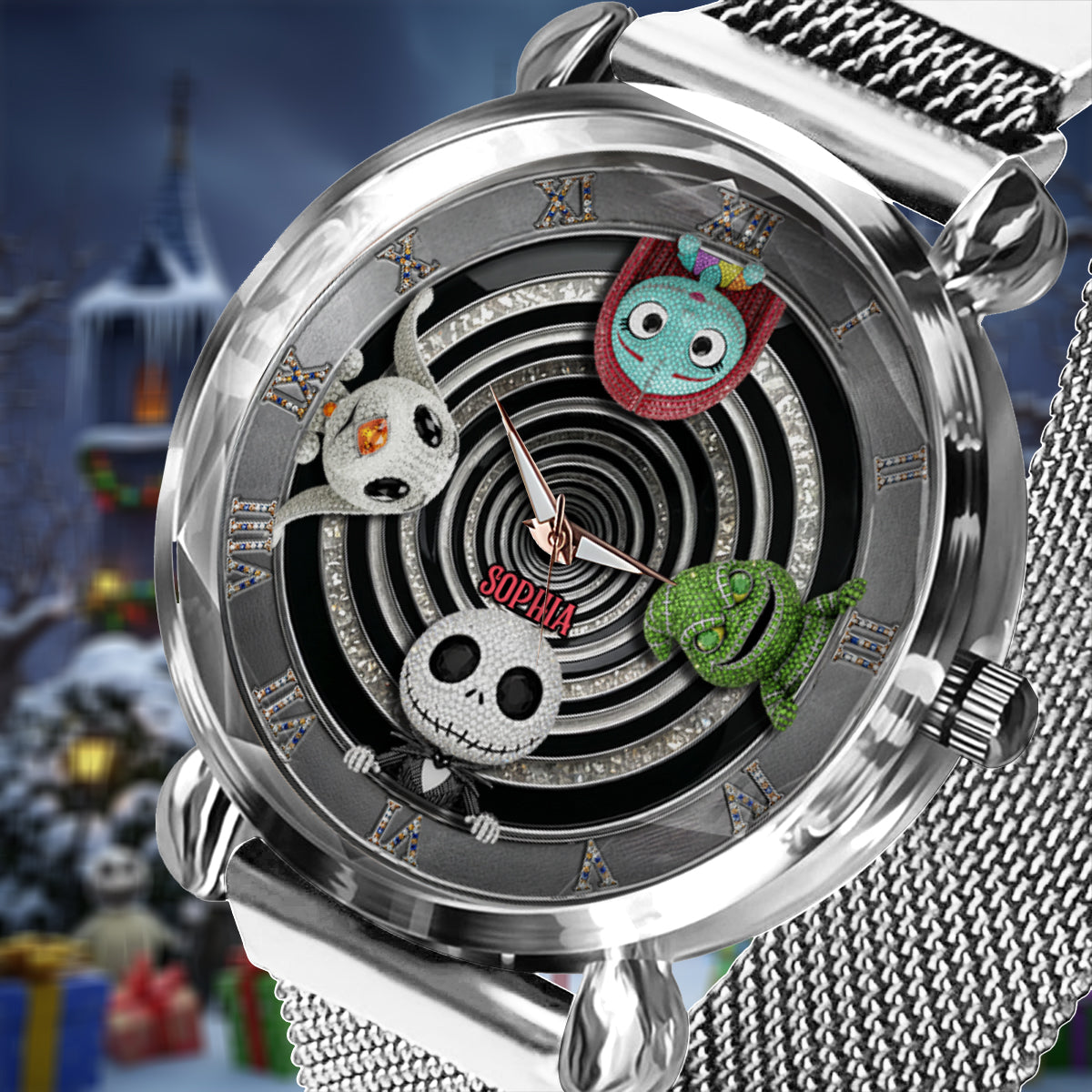 Personalized Gothic Spiral Women’s Watch Custom Name Gift Women Hand Watch GradoCreations