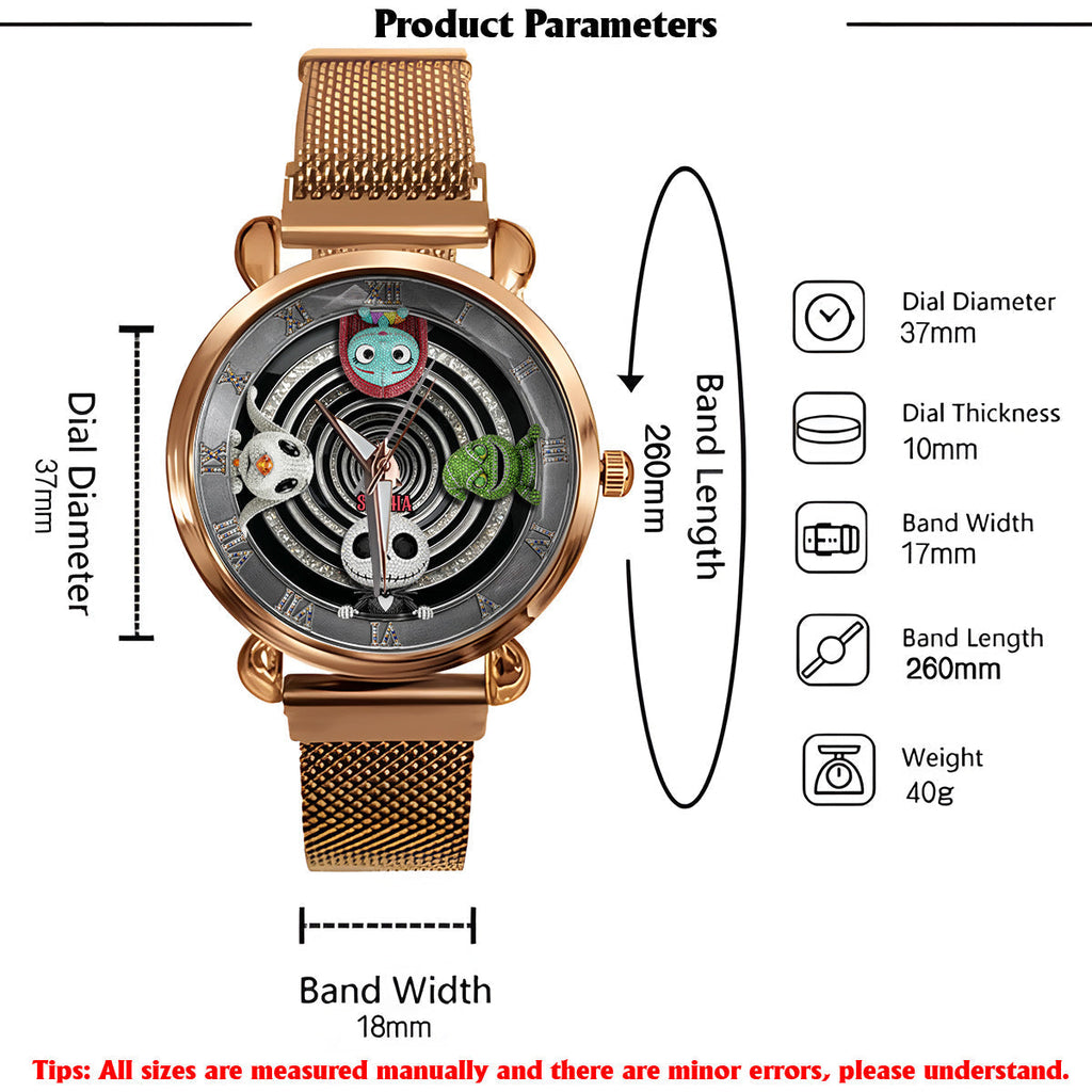 Personalized Gothic Spiral Women’s Watch Custom Name Gift Women Hand Watch GradoCreations