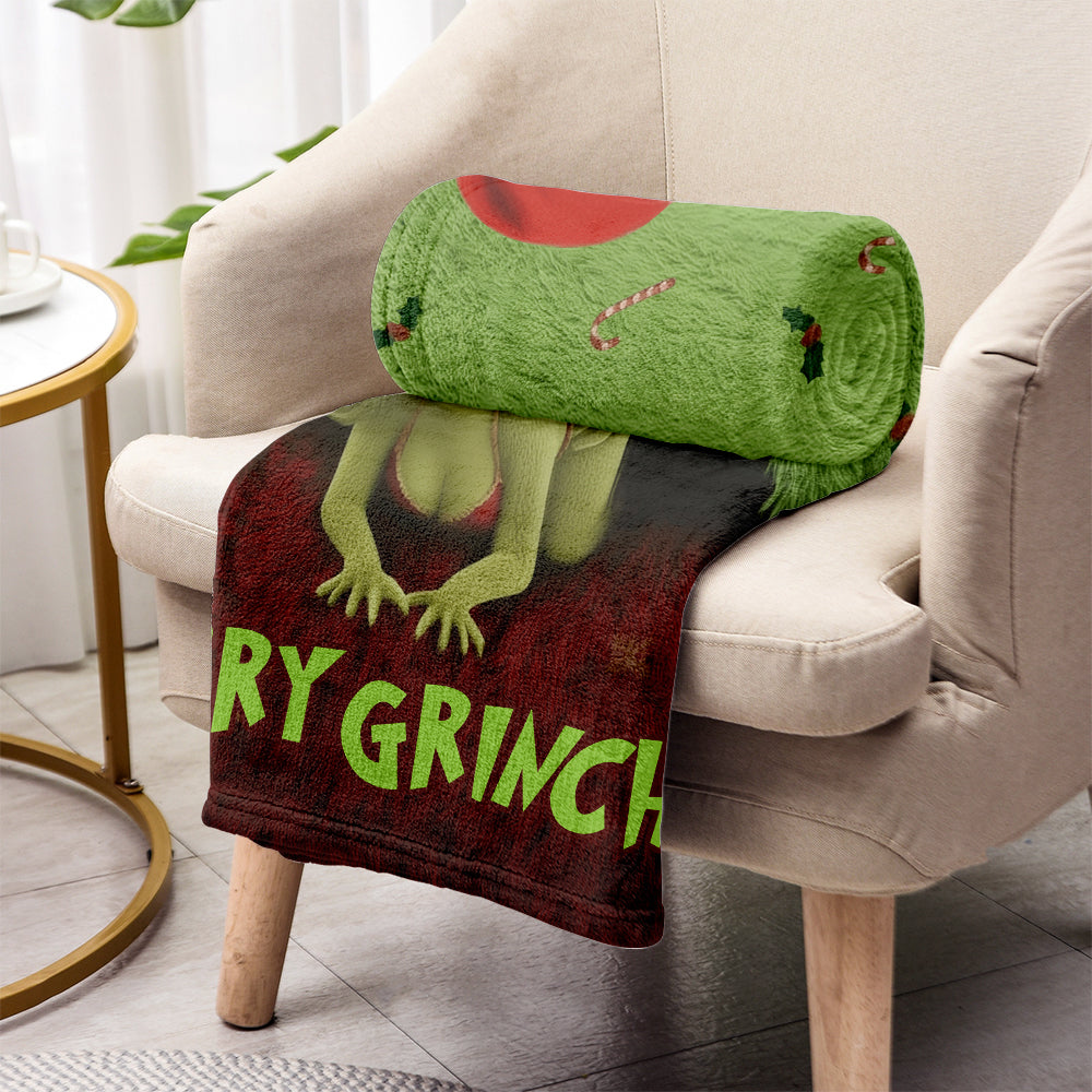 Personalized Grinchmas Blanket Custom Names Gift for Family Blanket GradoCreations