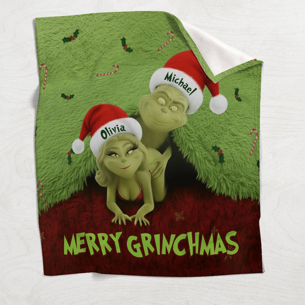 Personalized Grinchmas Blanket Custom Names Gift for Family Blanket GradoCreations