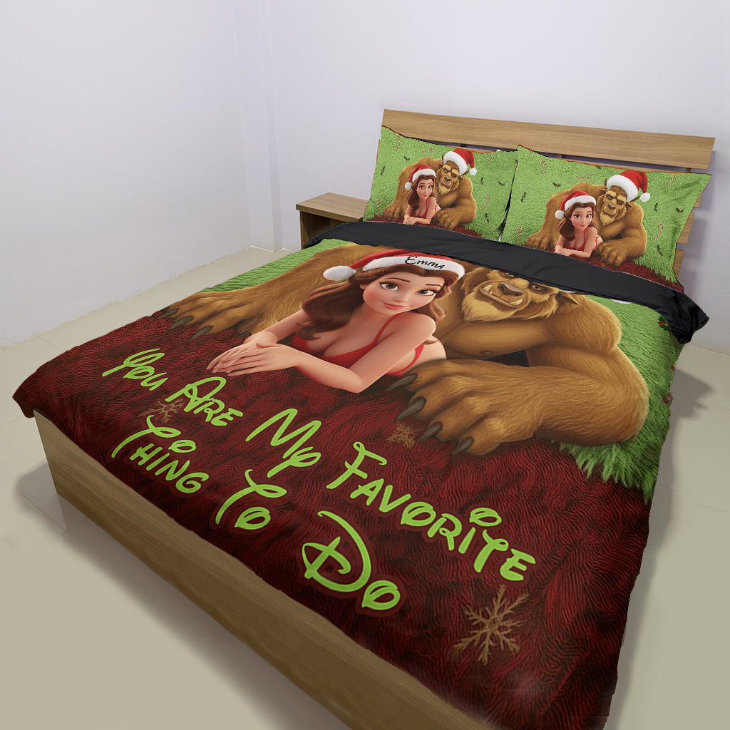 Personalized Couple Bedding Set Christmas Gift with Custom Names Bedding Set GradoCreations