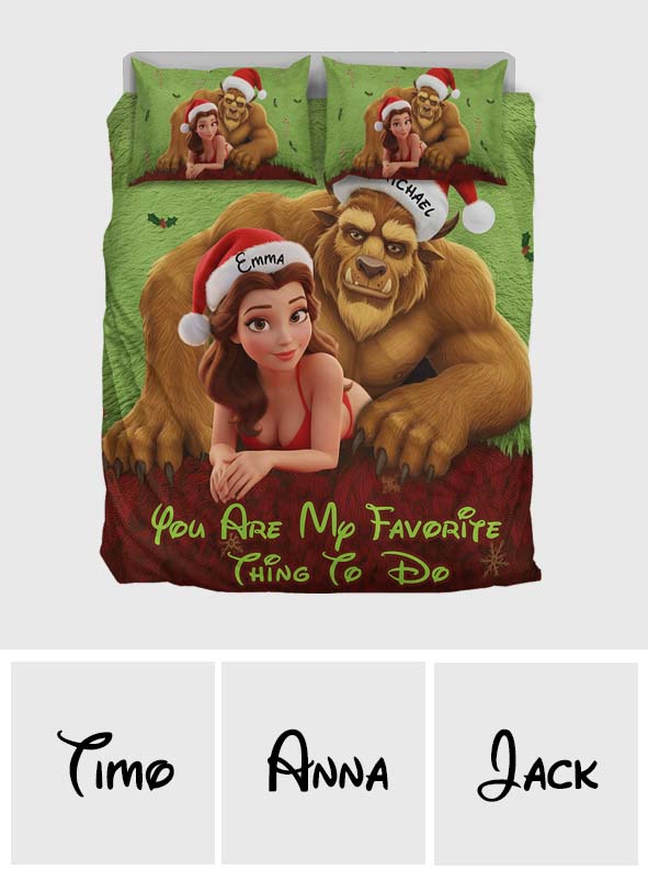 Personalized Couple Bedding Set Christmas Gift with Custom Names Bedding Set GradoCreations