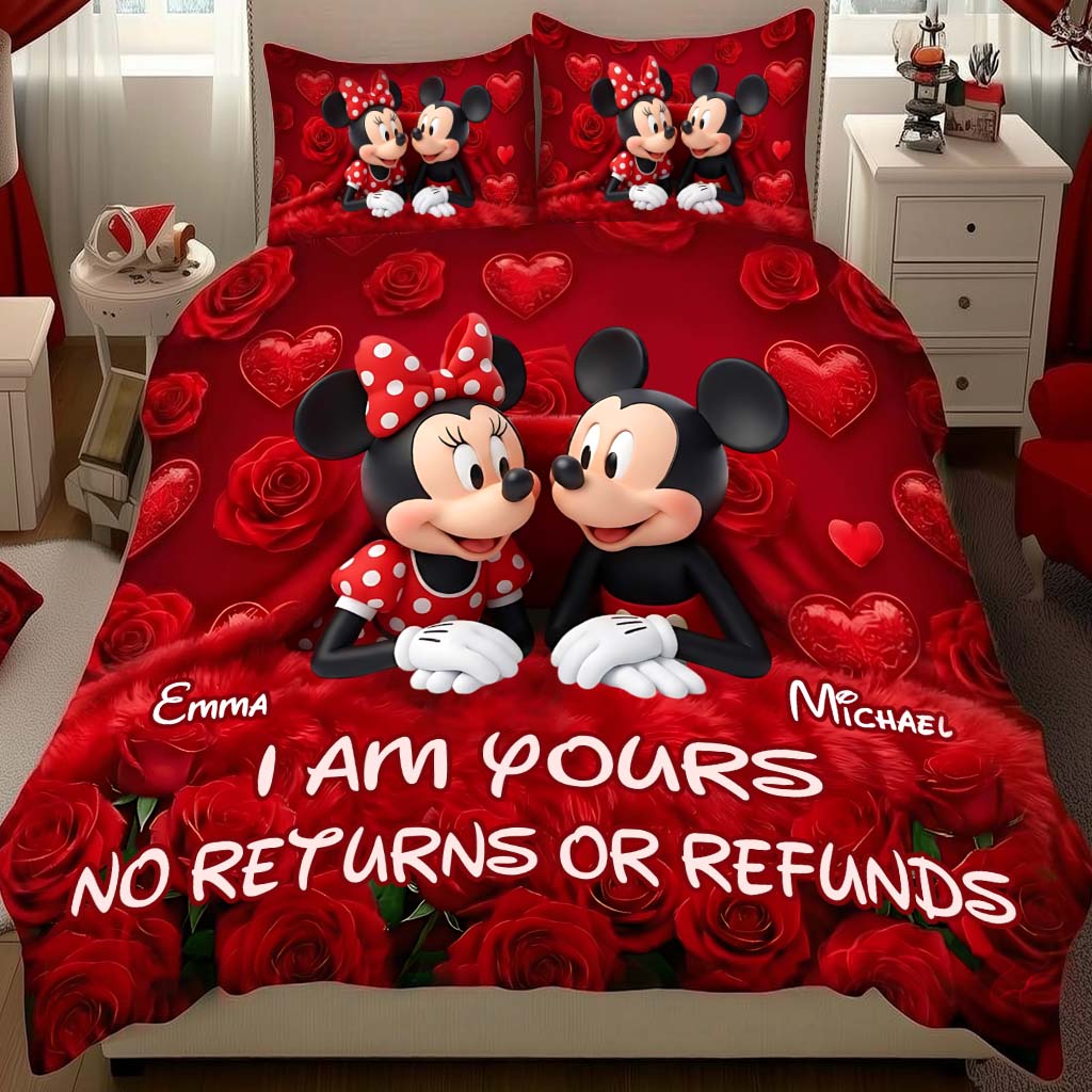 Personalized Mickey Mouse Quilt Set Custom Names Gift for Couples Quilt Set GradoCreations