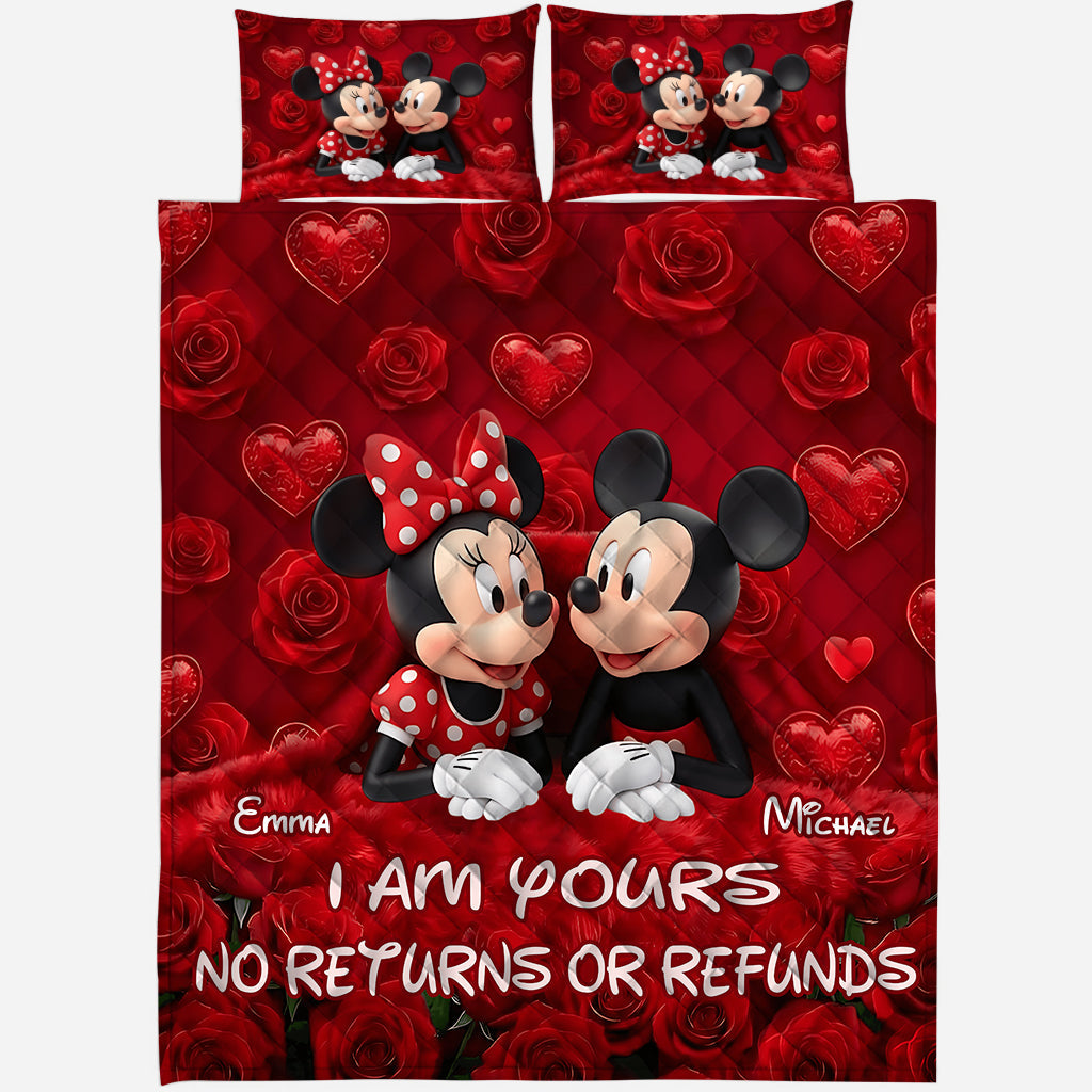 Personalized Mickey Mouse Quilt Set Custom Names Gift for Couples Quilt Set GradoCreations