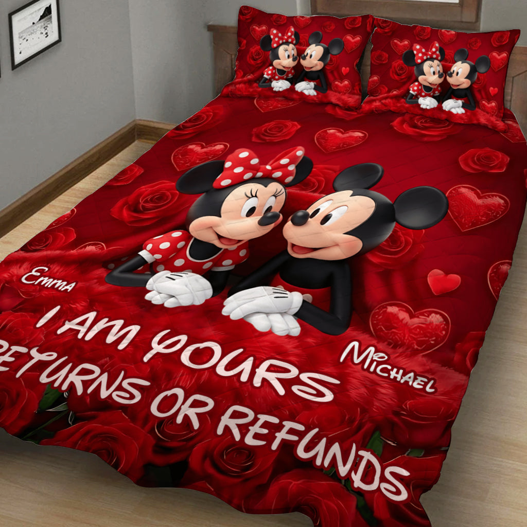 Personalized Mickey Mouse Quilt Set Custom Names Gift for Couples Quilt Set GradoCreations