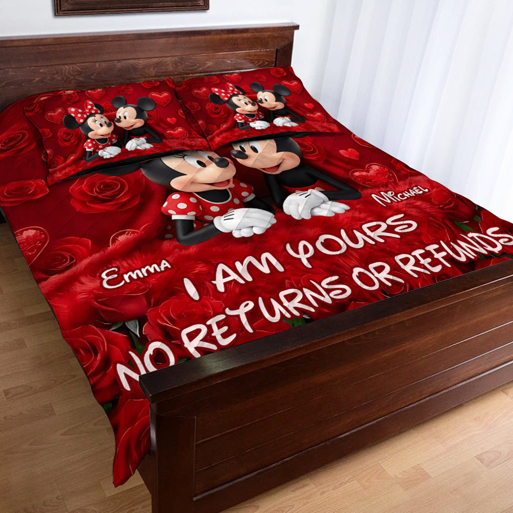 Personalized Mickey Mouse Quilt Set Custom Names Gift for Couples Quilt Set GradoCreations