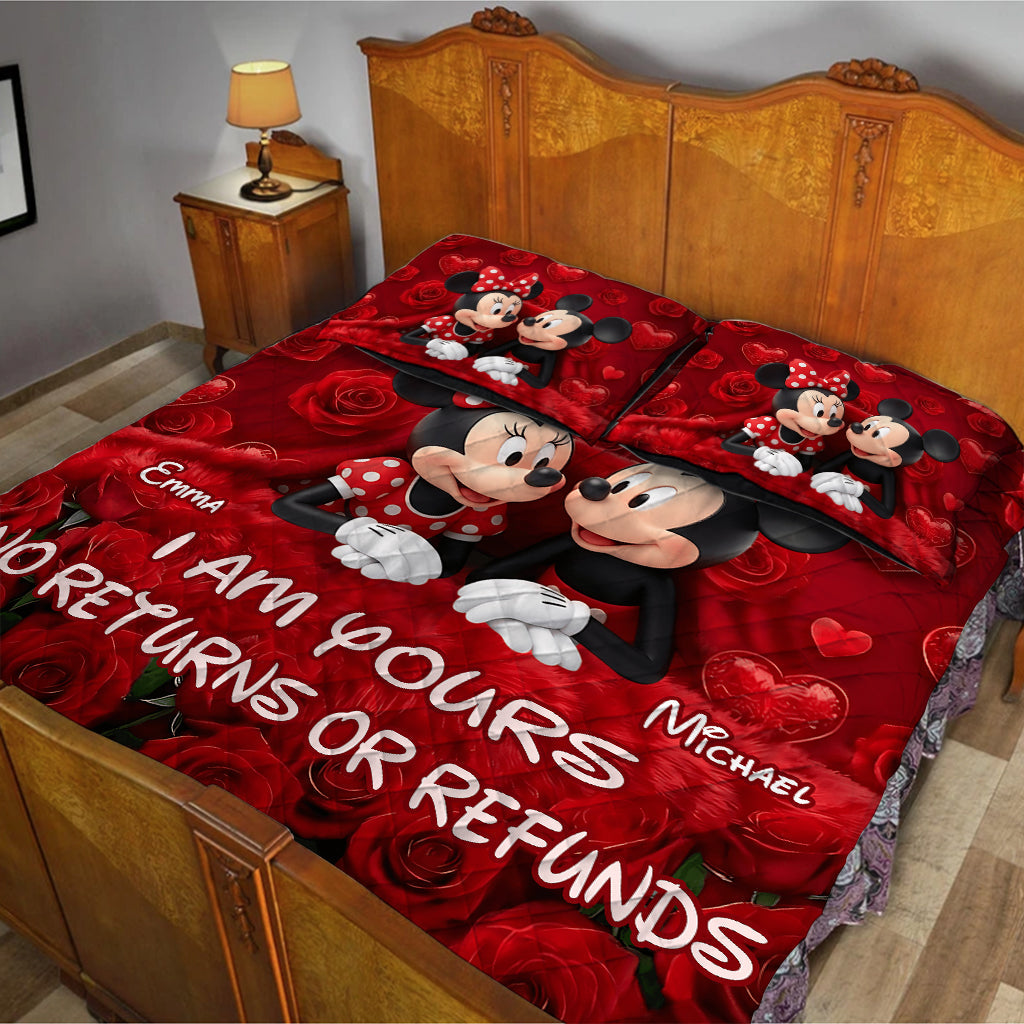 Personalized Mickey Mouse Quilt Set Custom Names Gift for Couples Quilt Set GradoCreations