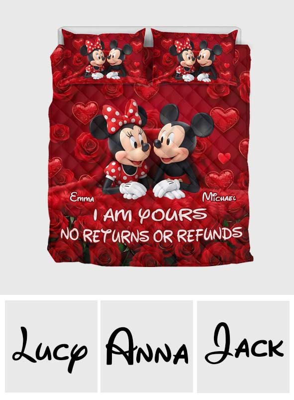 Personalized Mickey Mouse Quilt Set Custom Names Gift for Couples Quilt Set GradoCreations