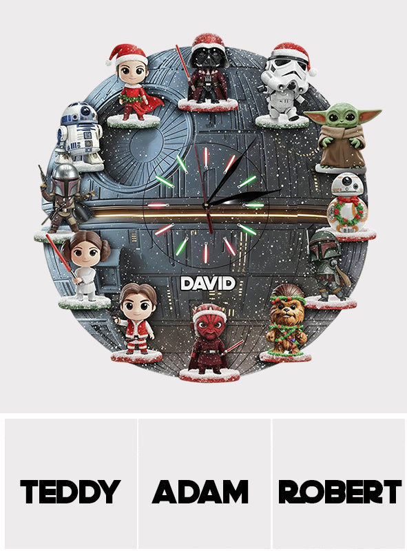 Personalized Star Wars LED Wall Clock Custom Name Gift for Christmas LED Light Wall Clock GradoCreations