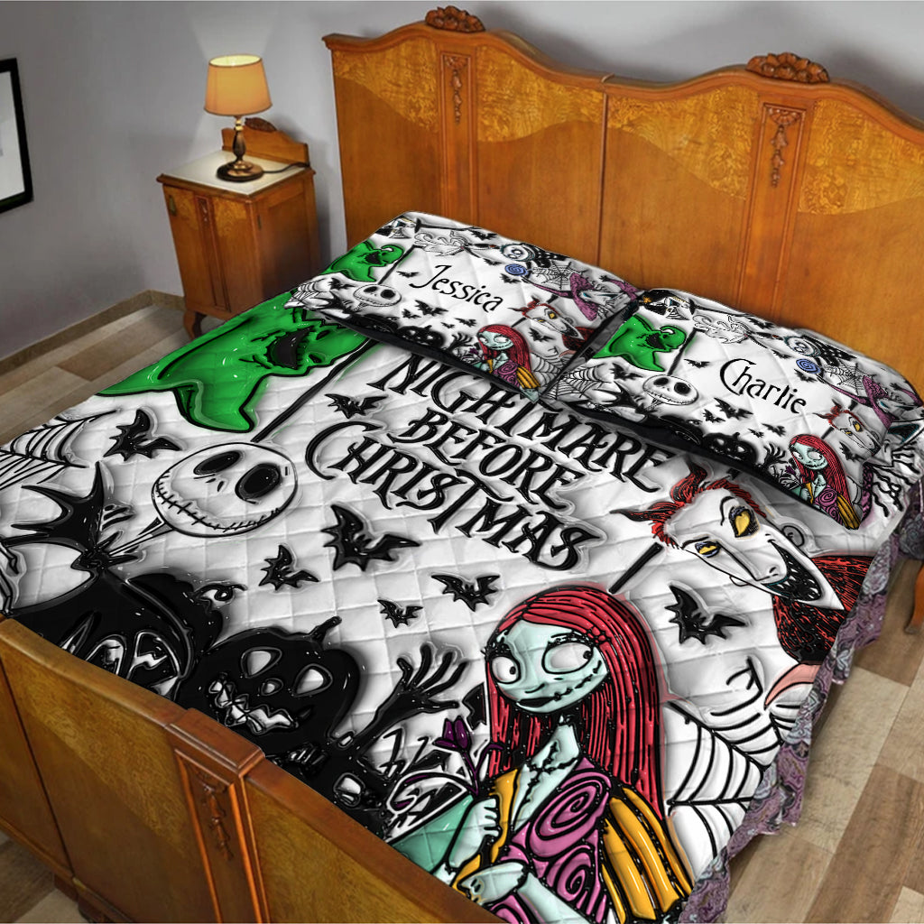 Personalized Nightmare Before Christmas Quilt Set with Pillow Covers Quilt Set GradoCreations