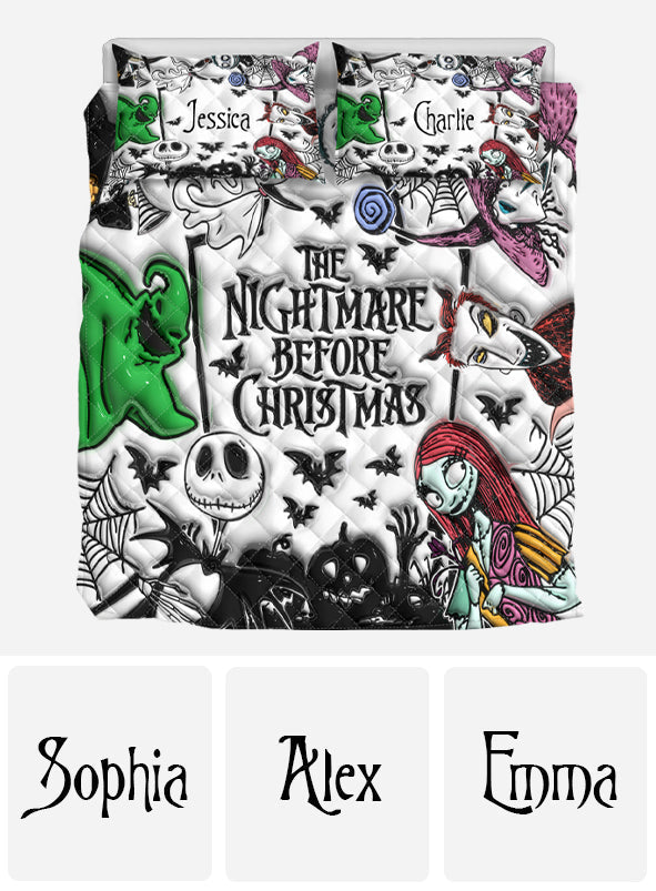 Personalized Nightmare Before Christmas Quilt Set with Pillow Covers Quilt Set GradoCreations