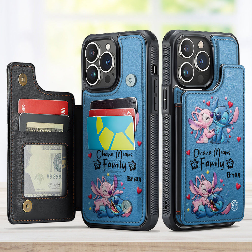 Personalized Ohana Family Wallet Phone Case Custom Name Gift Fully Printed Wallet Phone Case GradoCreations
