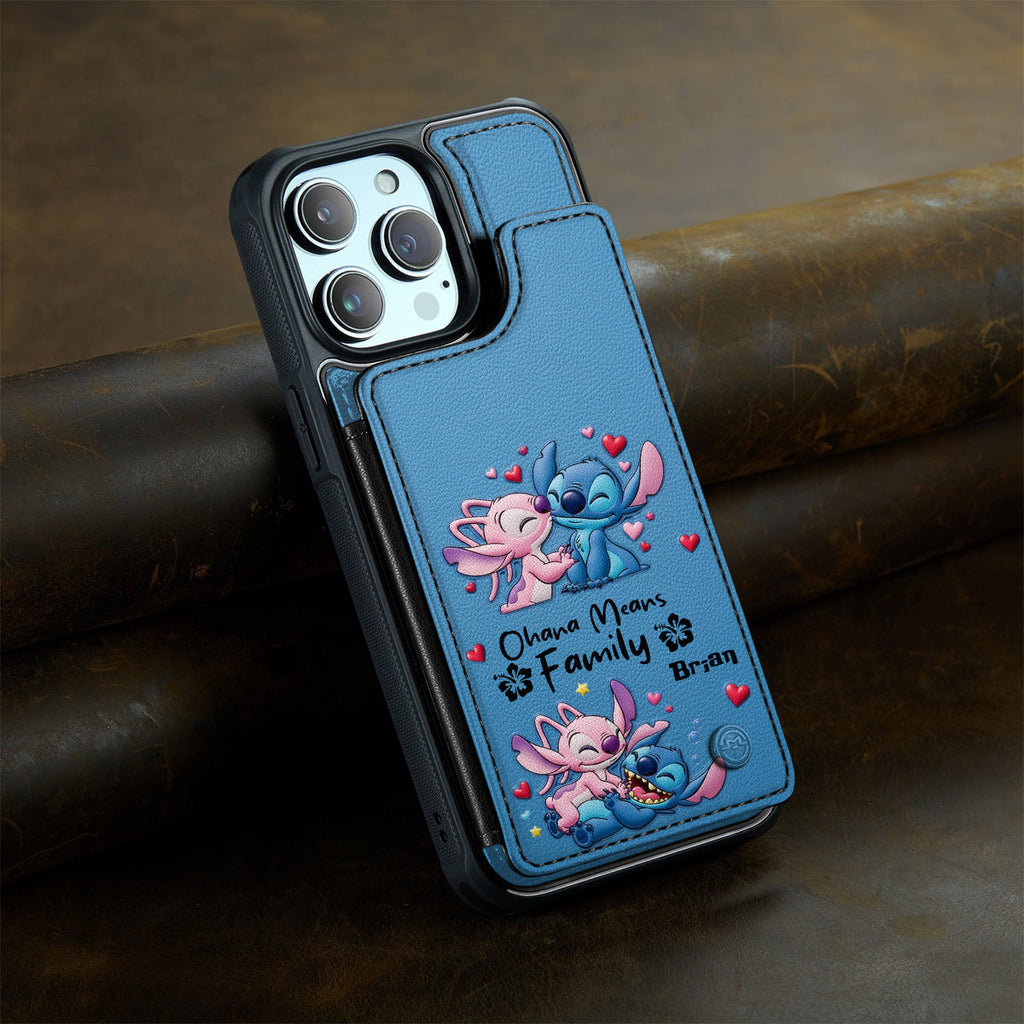 Personalized Ohana Family Wallet Phone Case Custom Name Gift Fully Printed Wallet Phone Case GradoCreations