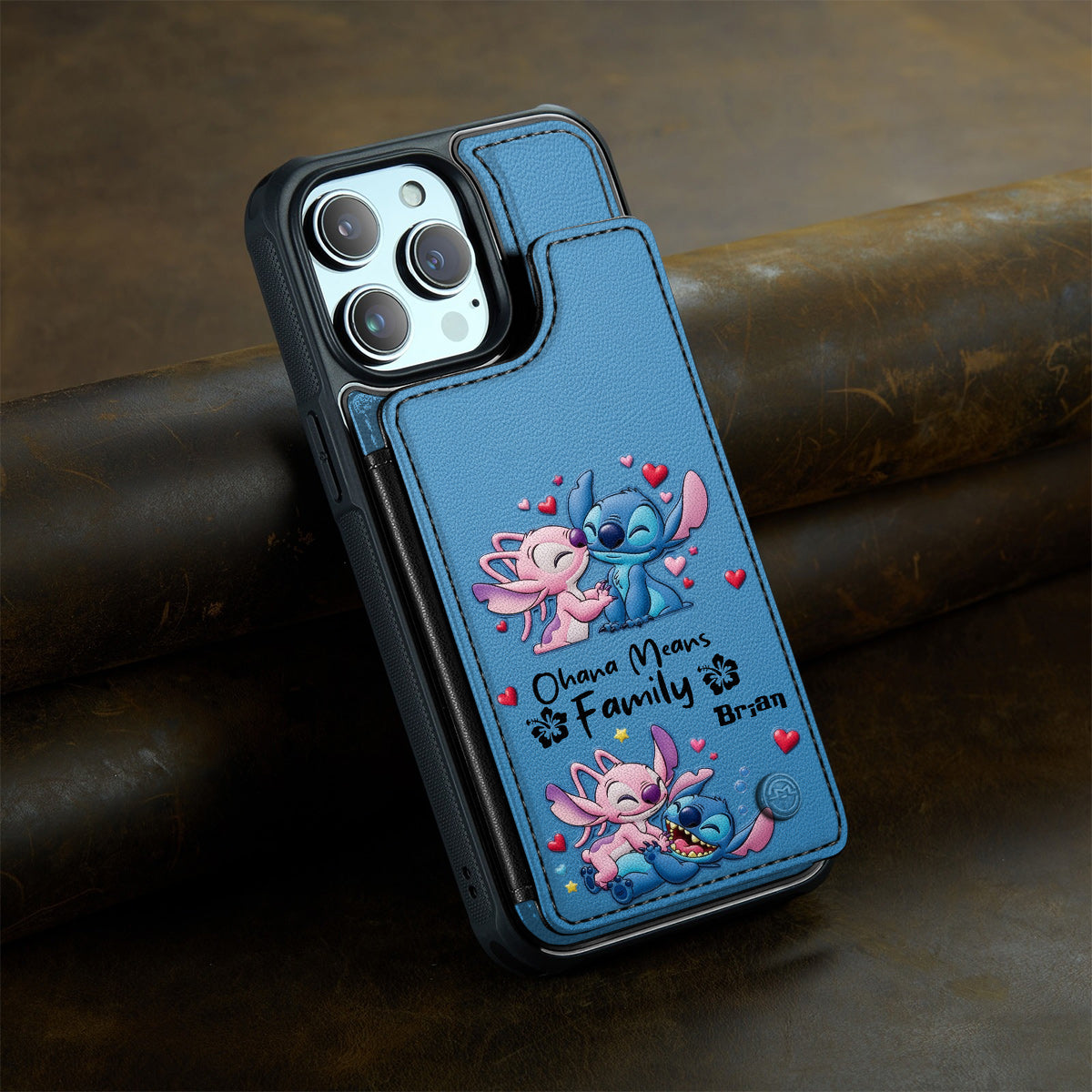 Personalized Ohana Family Wallet Phone Case Custom Name Gift Fully Printed Wallet Phone Case GradoCreations
