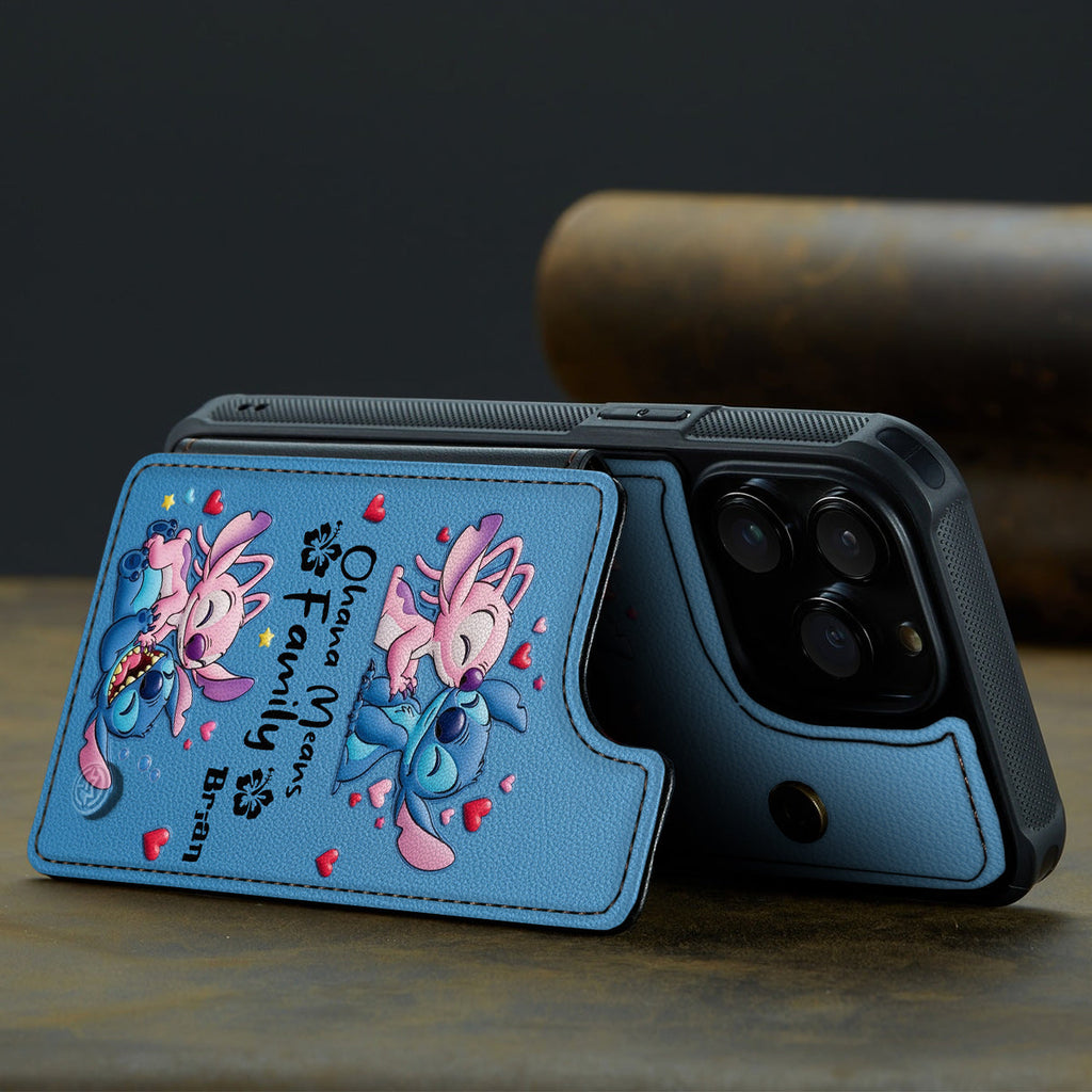 Personalized Ohana Family Wallet Phone Case Custom Name Gift Fully Printed Wallet Phone Case GradoCreations