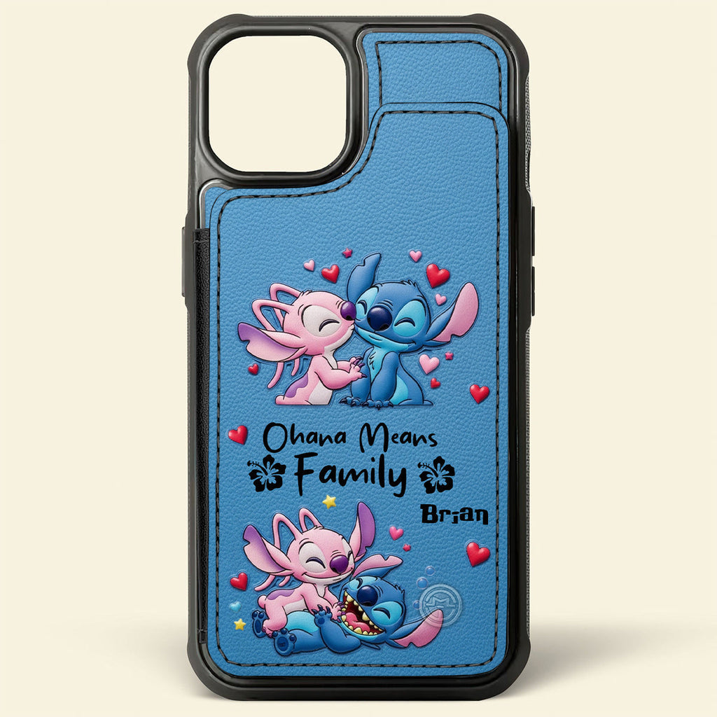 Personalized Ohana Family Wallet Phone Case Custom Name Gift Fully Printed Wallet Phone Case GradoCreations
