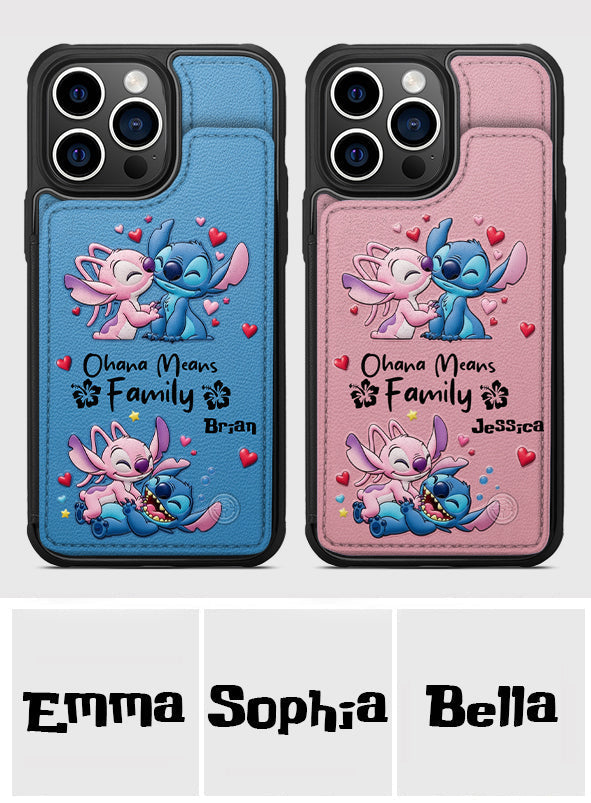 Personalized Ohana Family Wallet Phone Case Custom Name Gift Fully Printed Wallet Phone Case GradoCreations