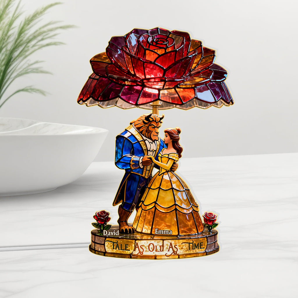 Personalized Beauty and the Beast Acrylic LED Night Light Gift for Couples Acrylic LED Night Light GradoCreations