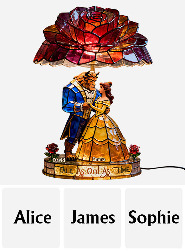 Personalized Beauty and the Beast Acrylic LED Night Light Gift for Couples Acrylic LED Night Light GradoCreations